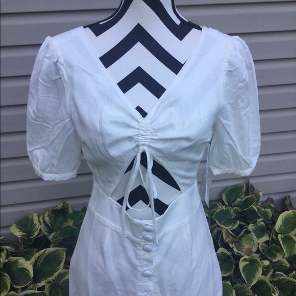 NWT 6 Shore Road Pooja White Palmetto Linen Dress - Picture 8 of 8